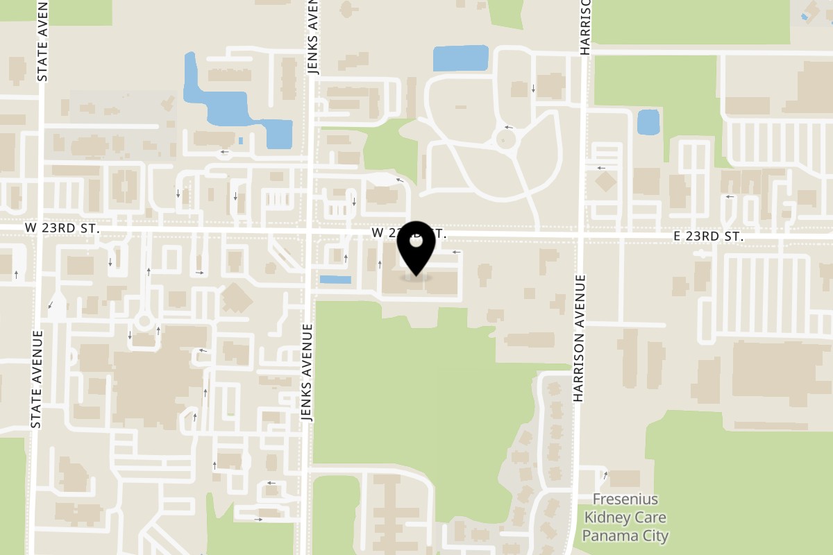 Map showing the location of Granny Cantrell's on 103 W 23rd St in Panama City